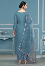 Load image into Gallery viewer, Sky Blue Cotton Pant Style Suit
