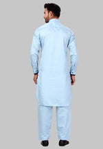 Load image into Gallery viewer, Sky Blue Cotton Pathani Suit
