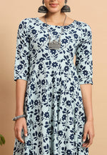 Load image into Gallery viewer, Sky Blue Cotton Printed Tunic
