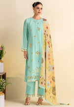 Load image into Gallery viewer, Sky Blue Cotton Straight Suit
