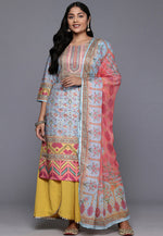 Load image into Gallery viewer, Sky Blue Crepe Readymade Pakistani Suit
