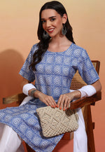 Load image into Gallery viewer, Sky Blue Crepe Readymade Pant Style Suit
