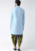 Load image into Gallery viewer, Sky Blue Dupion Silk Dhoti Kurta

