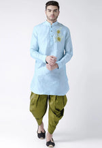 Load image into Gallery viewer, Sky Blue Dupion Silk Dhoti Kurta
