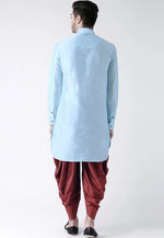 Load image into Gallery viewer, Sky Blue Dupion Silk Dhoti Kurta
