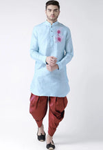 Load image into Gallery viewer, Sky Blue Dupion Silk Dhoti Kurta
