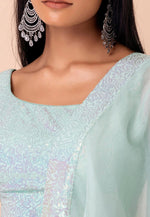 Load image into Gallery viewer, Sky Blue Georgette A Line Lehenga Choli
