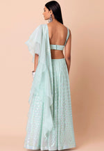 Load image into Gallery viewer, Sky Blue Georgette A Line Lehenga Choli
