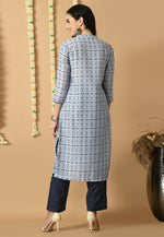Load image into Gallery viewer, Sky Blue Muslin Kurta Set With Pent
