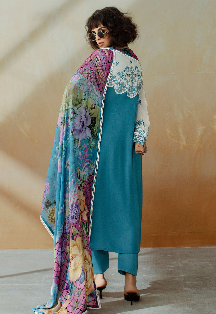 Sky Blue Muslin Pakistani Suit