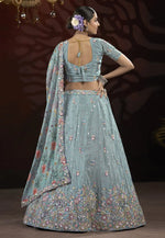 Load image into Gallery viewer, Sky Blue Net Lehenga Choli

