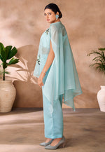 Load image into Gallery viewer, Sky Blue Organza Co-Ords Set
