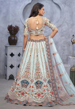 Load image into Gallery viewer, Sky Blue Organza Lehenga Choli For Wedding
