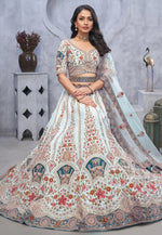 Load image into Gallery viewer, Sky Blue Organza Lehenga Choli For Wedding
