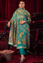 Load image into Gallery viewer, Sky Blue Organza Pakistani Suit

