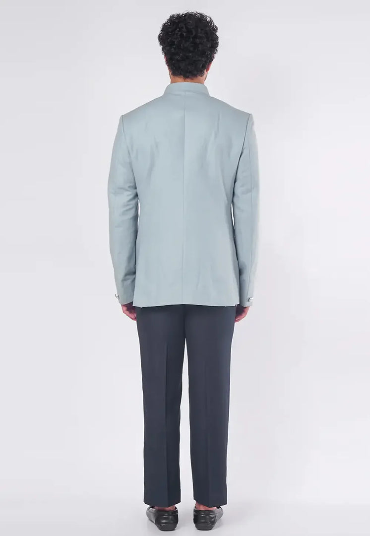 Sky Blue Rayon Jodhpuri Suit