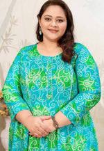 Load image into Gallery viewer, Sky Blue Rayon Printed Long Kurti
