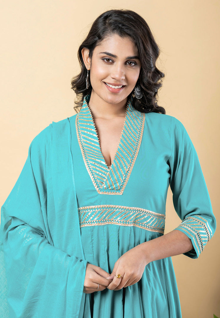 Sky Blue Rayon Readymade Pant Style Suit