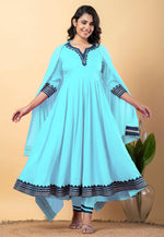 Load image into Gallery viewer, Sky Blue Rayon Readymade Pant Style Suit
