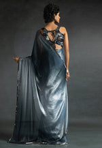 Load image into Gallery viewer, Sky Blue Satin Silk Half N Half Saree

