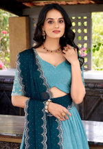 Load image into Gallery viewer, Sky Blue Silk Lehenga Choli
