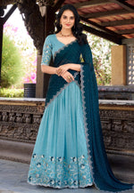 Load image into Gallery viewer, Sky Blue Silk Lehenga Choli
