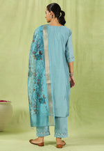 Load image into Gallery viewer, Sky Blue Silk Readymade Pakistani Suit
