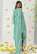 Load image into Gallery viewer, Sky Blue Silk Readymade Pakistani Suit
