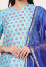 Load image into Gallery viewer, Sky Blue Silk Readymade Pant Style Suit
