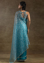 Load image into Gallery viewer, Sky Blue Tissue Saree With Blouse
