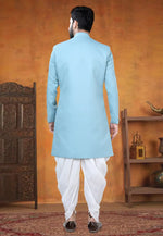 Load image into Gallery viewer, Sky Blue Viscose Indo Western Suit
