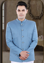 Load image into Gallery viewer, Sky Blue Viscose Jodhpuri Suit
