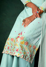 Load image into Gallery viewer, Sky Blue Viscose Pakistani Suit
