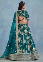 Load image into Gallery viewer, Teal Art Silk Lehenga Choli
