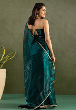 Load image into Gallery viewer, Teal Chiffon Saree With Blouse
