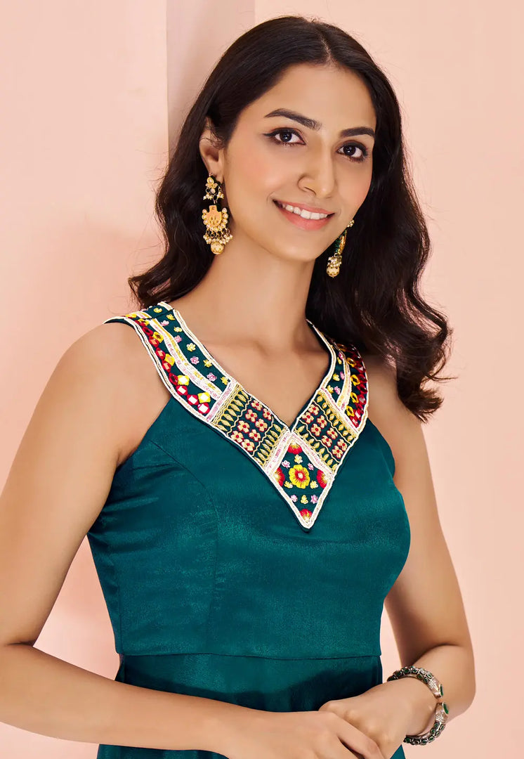 Teal Chinon Gown