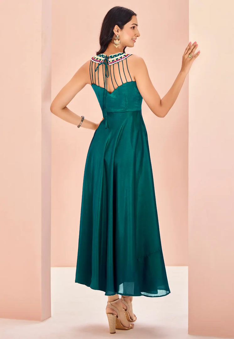 Teal Chinon Gown