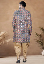Load image into Gallery viewer, Teal Cotton Indo Western Suit
