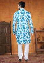 Load image into Gallery viewer, Teal Cotton Kurta Pajama With Jacket
