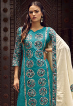 Load image into Gallery viewer, Teal Cotton Pant Style Suit
