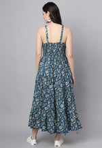 Load image into Gallery viewer, Teal Cotton Printed Gown

