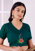 Load image into Gallery viewer, Teal Cotton Readymade Blouse
