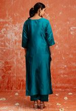 Load image into Gallery viewer, Teal Cotton Silk Readymade Pakistani Suit
