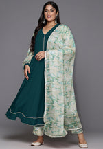 Load image into Gallery viewer, Teal Crepe Readymade Anarkali Suit
