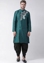 Load image into Gallery viewer, Teal Dupion Silk Dhoti Kurta
