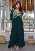 Load image into Gallery viewer, Teal Faux Georgette Gown

