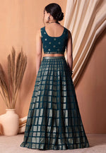 Load image into Gallery viewer, Teal Georgette A Line Lehenga Choli
