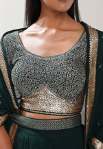 Load image into Gallery viewer, Teal Georgette Lehenga Choli
