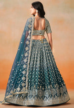 Load image into Gallery viewer, Teal Georgette Lehenga Choli
