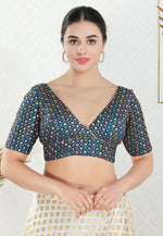 Load image into Gallery viewer, Teal Georgette Readymade Blouse
